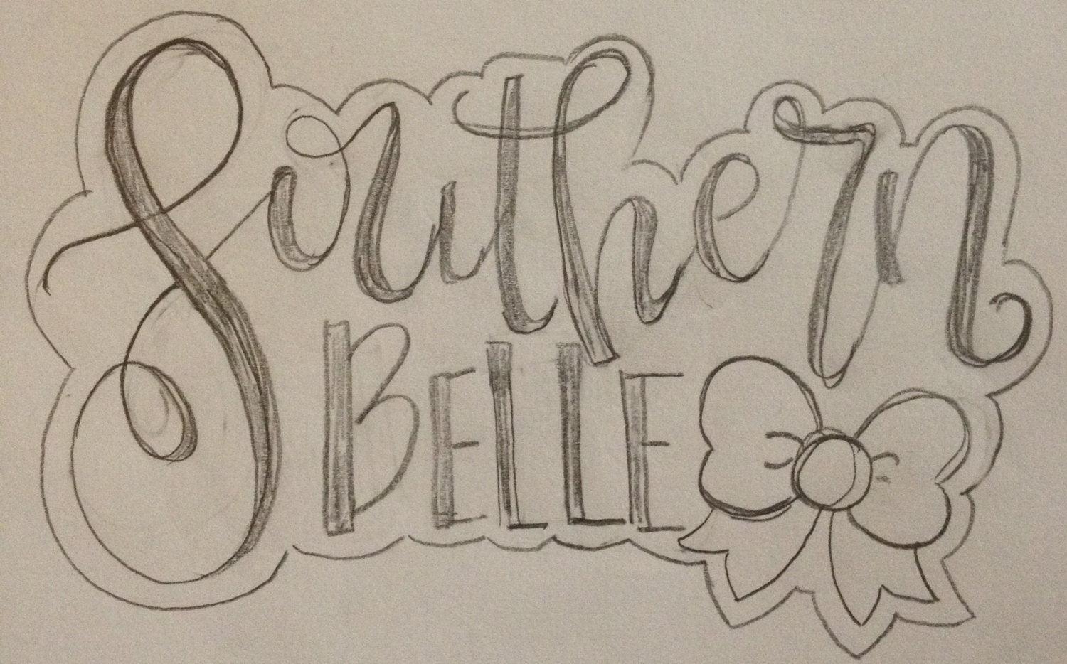 Southern Belle Hand Lettered Cookie Cutter - Sweetleigh 