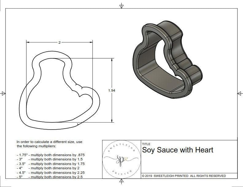 Soy Sauce with Heart Cookie Cutter - Sweetleigh 