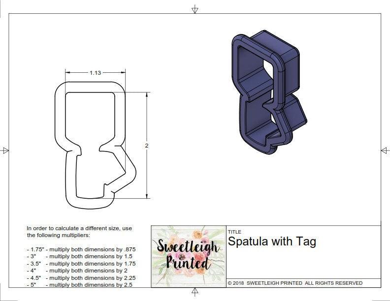 Spatula with Tag Cookie Cutter - Sweetleigh 