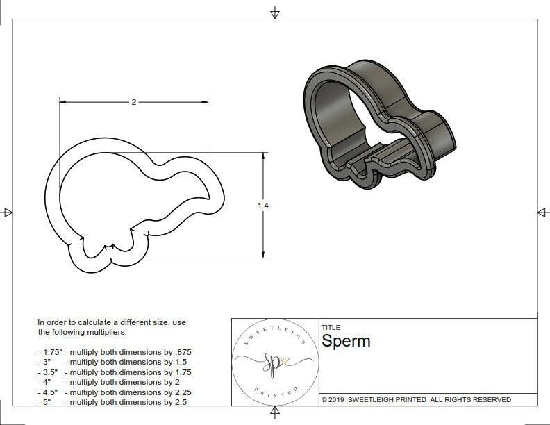 Sperm with Bow Tie Cookie Cutter - Sweetleigh 