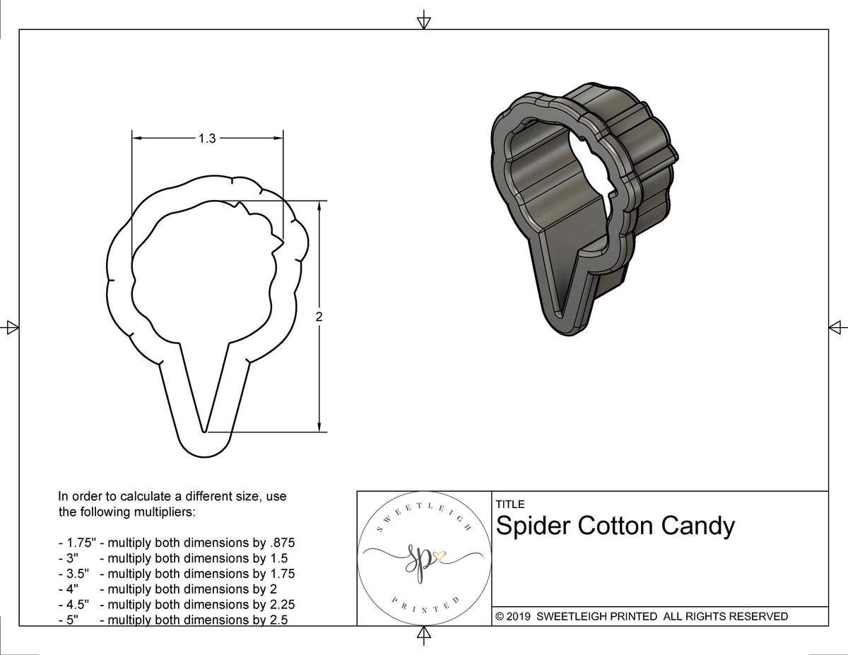 Spider Cotton Candy Cookie Cutter - Sweetleigh 