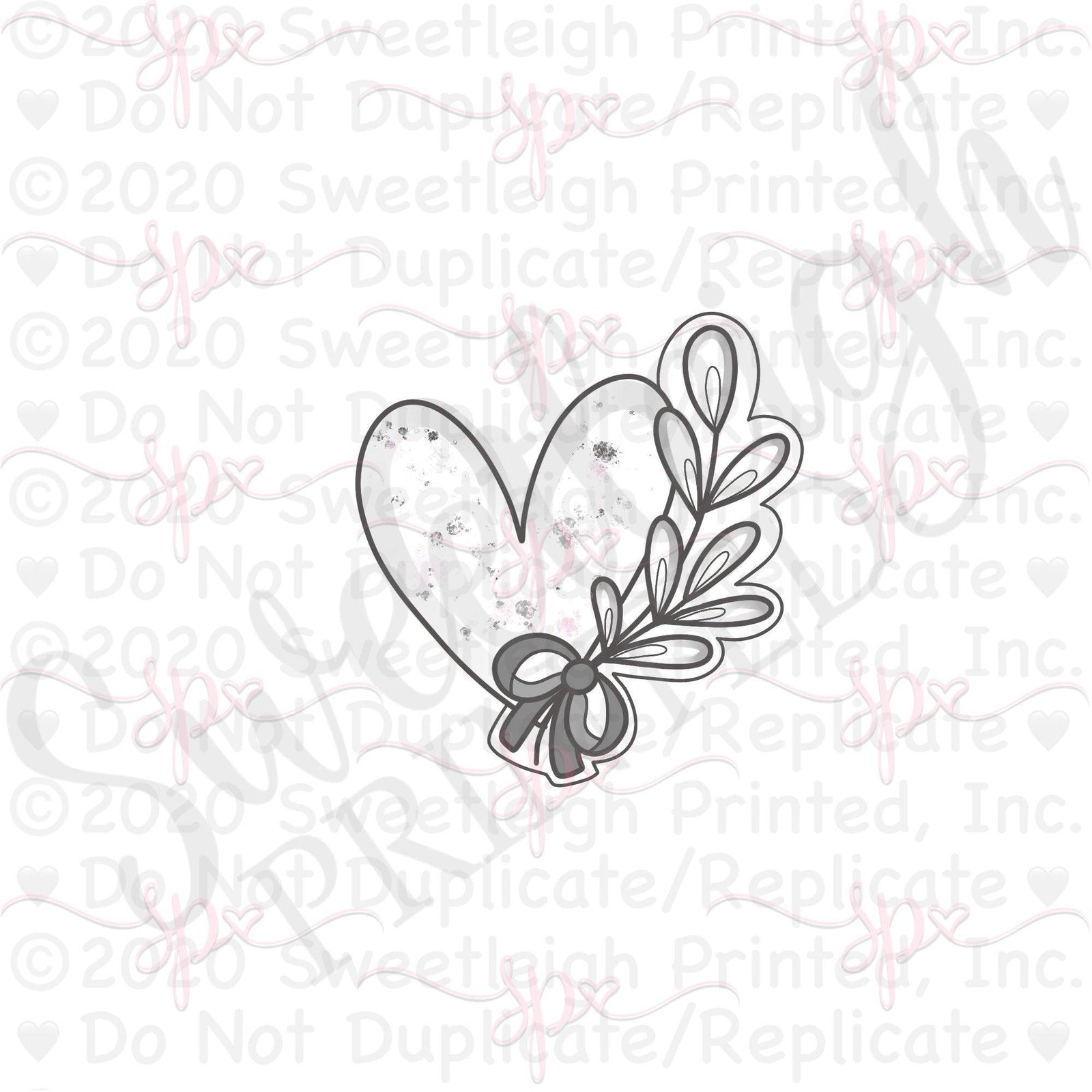 Sprig Heart 1 Cookie Cutter - Sweetleigh 