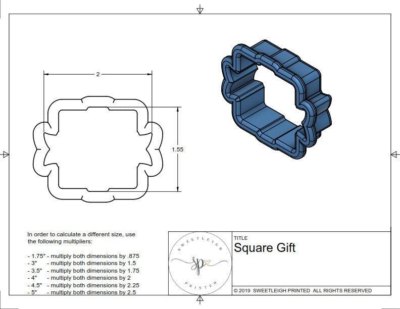 Square Gift Cookie Cutter - Sweetleigh 