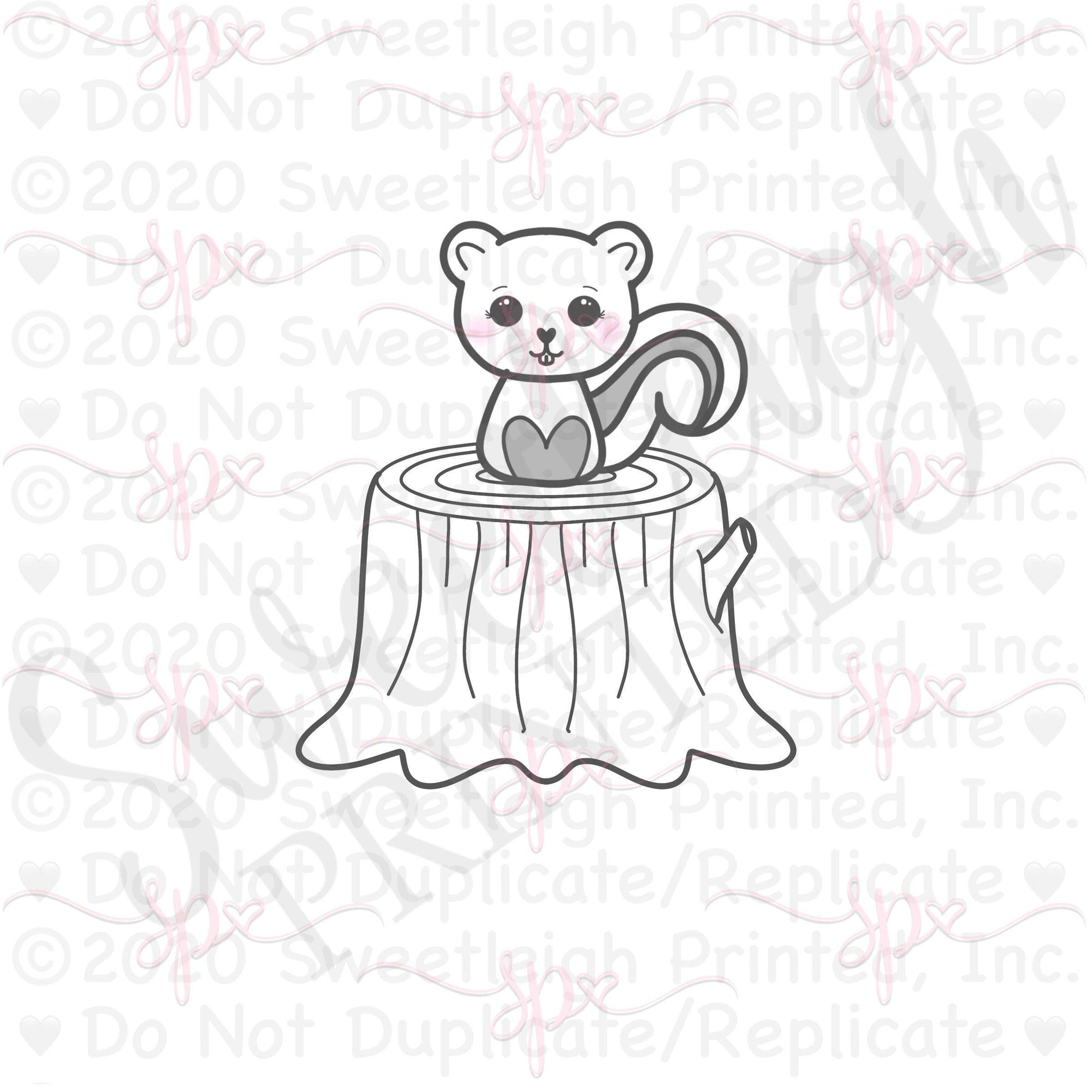 Squirrel on Stump Cookie Cutter - Sweetleigh 