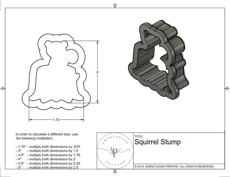 Squirrel on Stump Cookie Cutter - Sweetleigh 