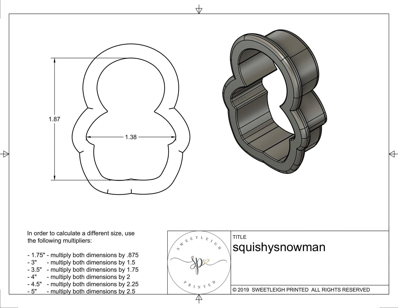 Squishy Snowman Cookie Cutter - Sweetleigh 