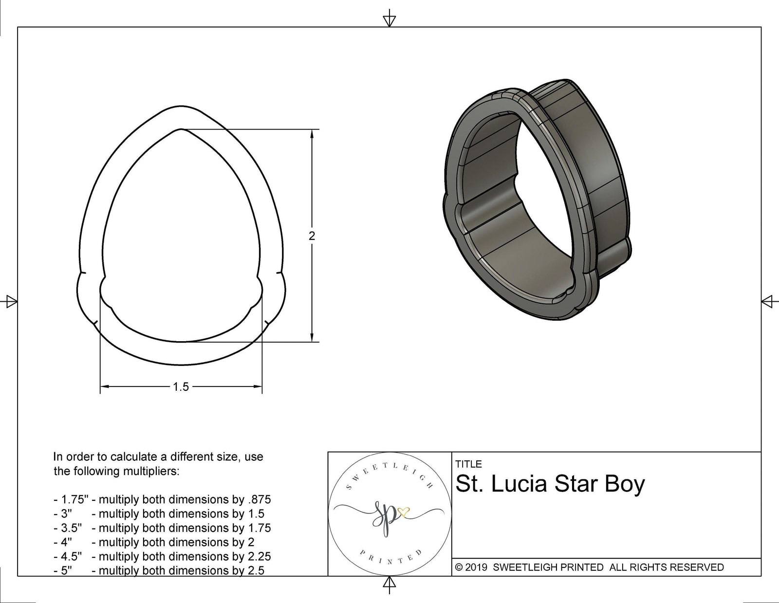 St. Lucia Star Boy Cookie Cutter - Sweetleigh 
