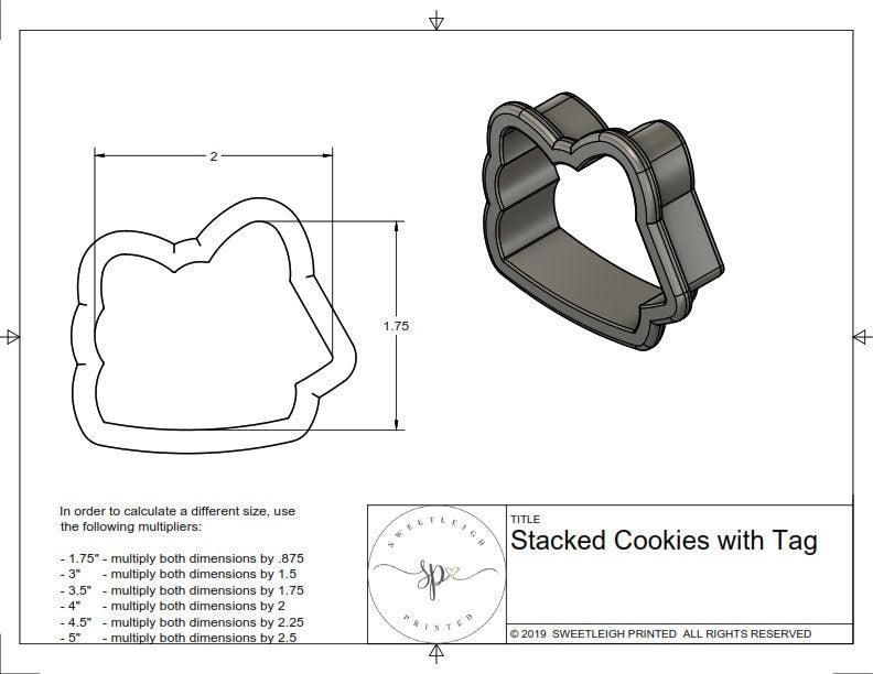 Stacked Cookies with Tag Cookie Cutter - Sweetleigh 