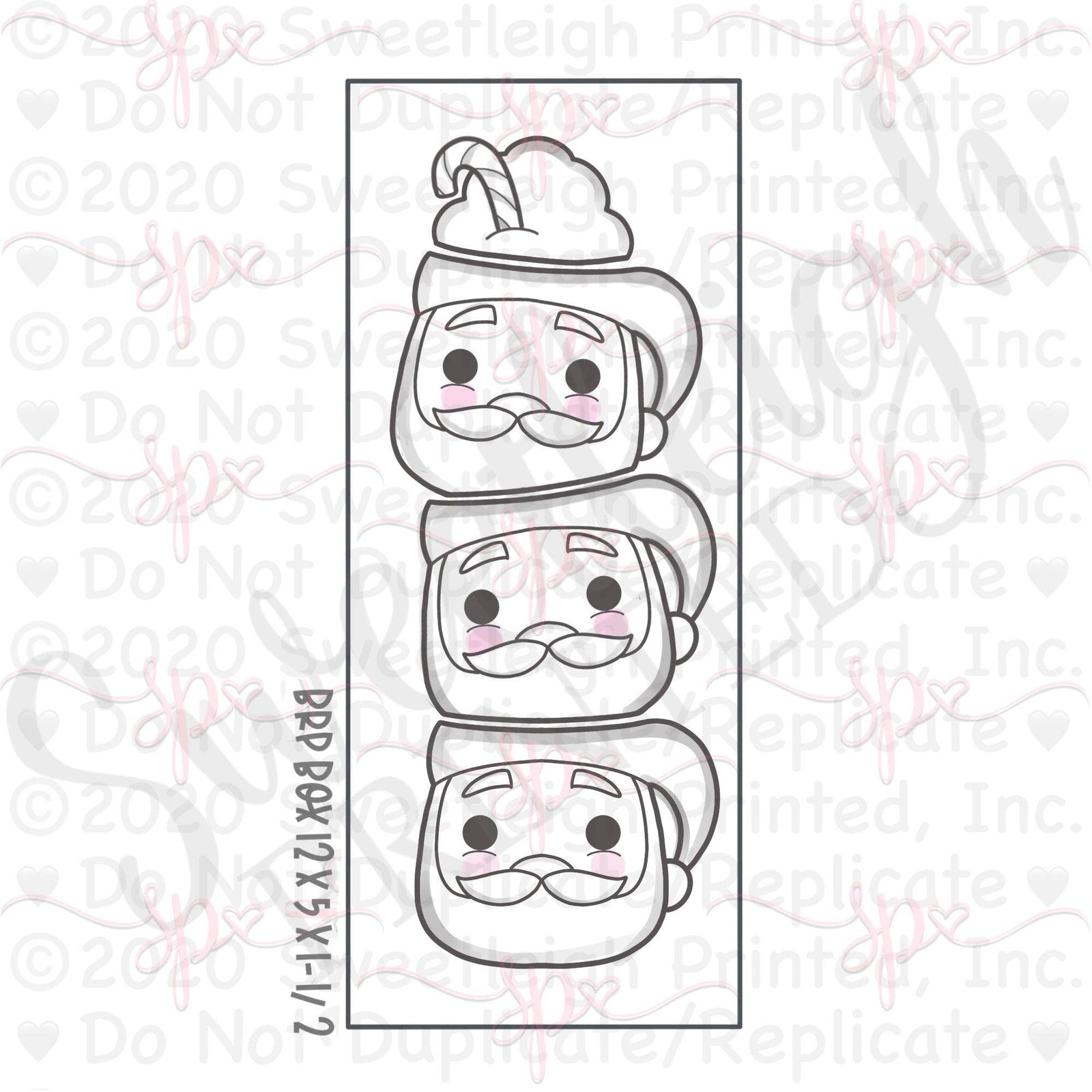 Stacked Santa Mugs 4 piece Cookie Cutter Set - Sweetleigh 