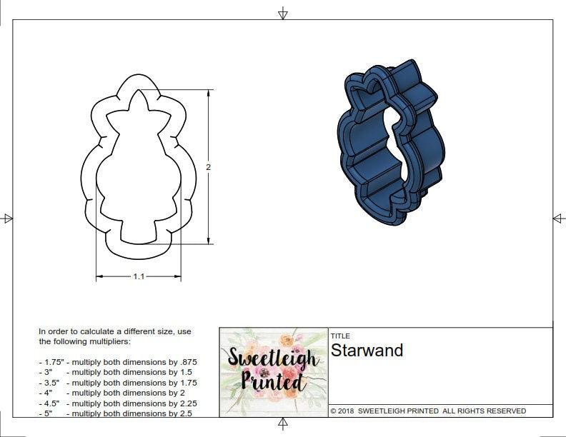 Star Wand Cookie Cutter - Sweetleigh 