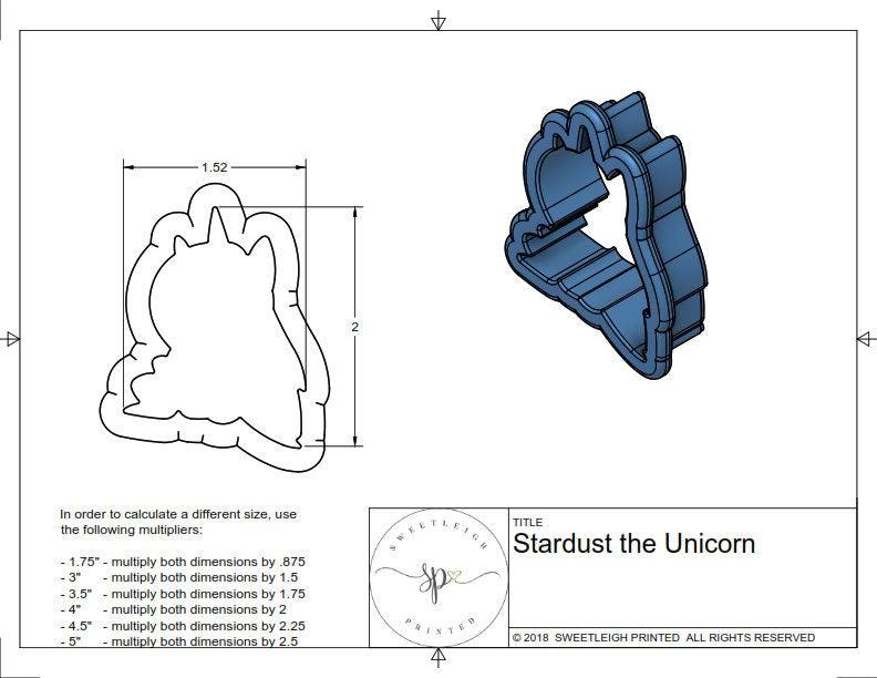 Stardust the Unicorn Cookie Cutter - Sweetleigh 