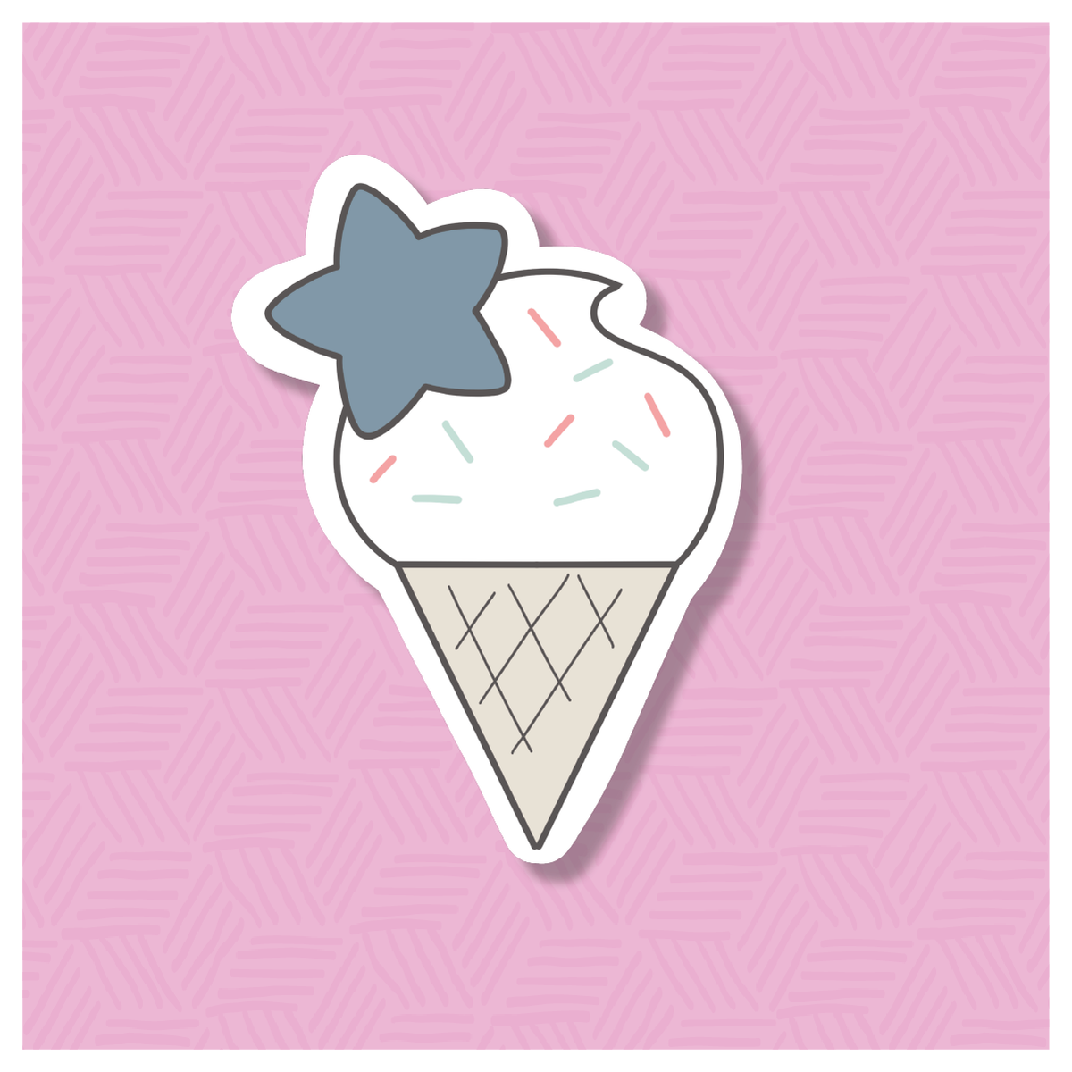 Star Ice Cream Cone Digital Sticker File