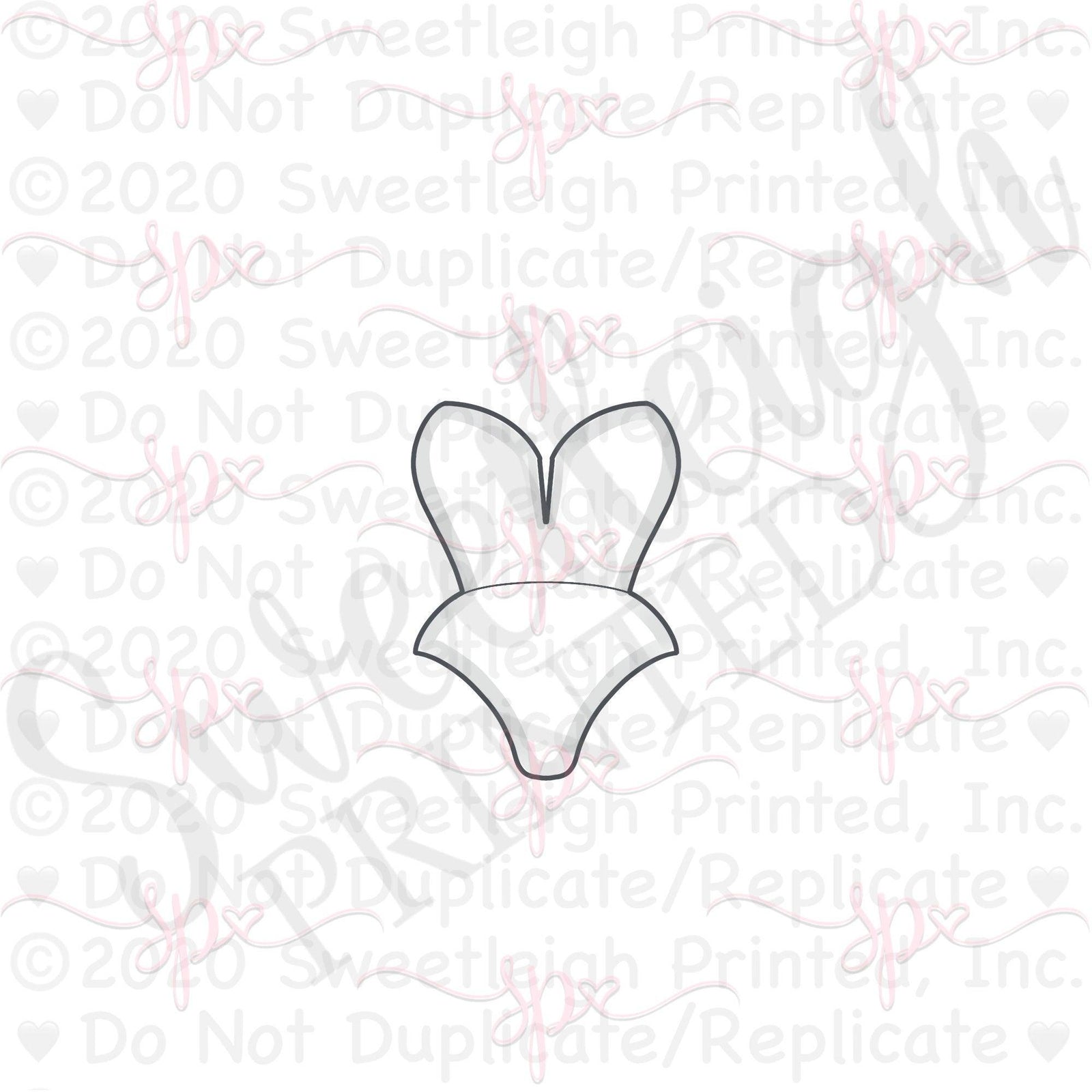 Strapless Deep V Bathing Suit Cookie Cutter - Sweetleigh 