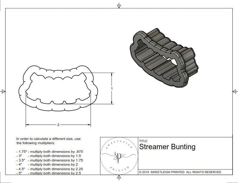 Streamer Bunting Cookie Cutter - Sweetleigh 