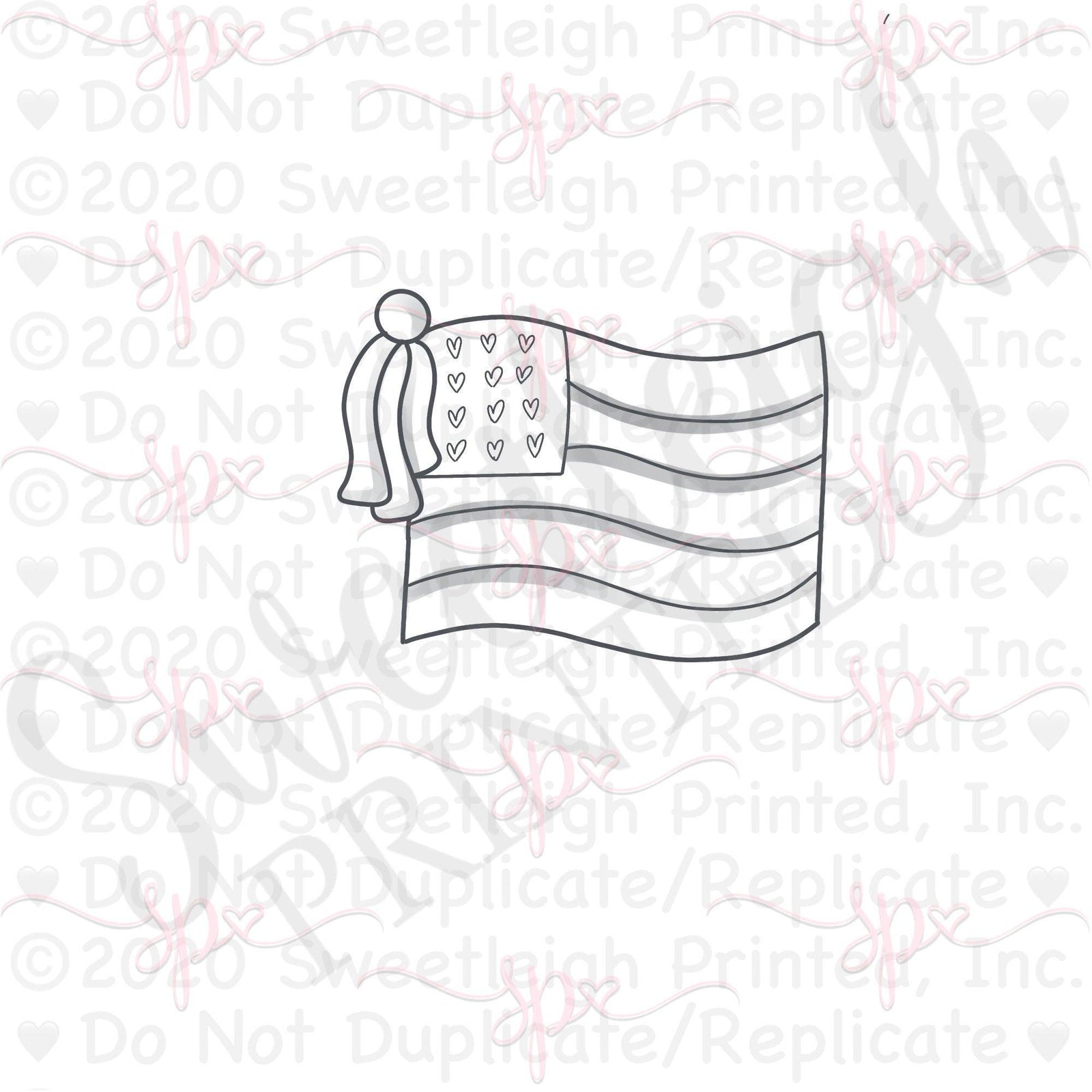 Streamer Flag Cookie Cutter - Sweetleigh 