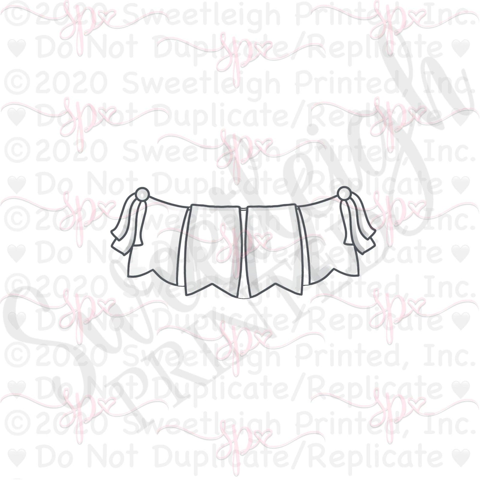 Streamer Quad Bunting Cookie Cutter - Sweetleigh 