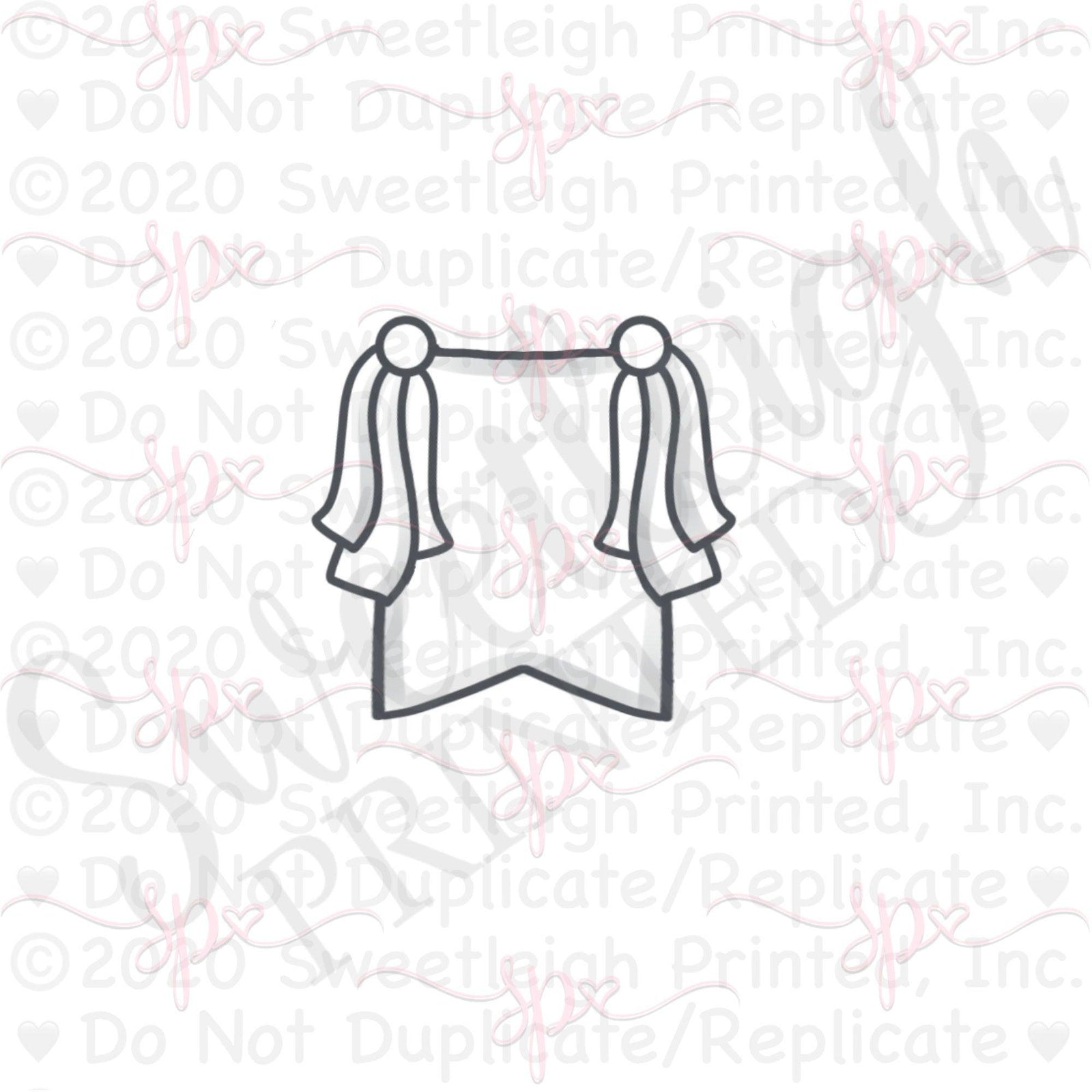 Streamer Single Bunting Cookie Cutter - Sweetleigh 