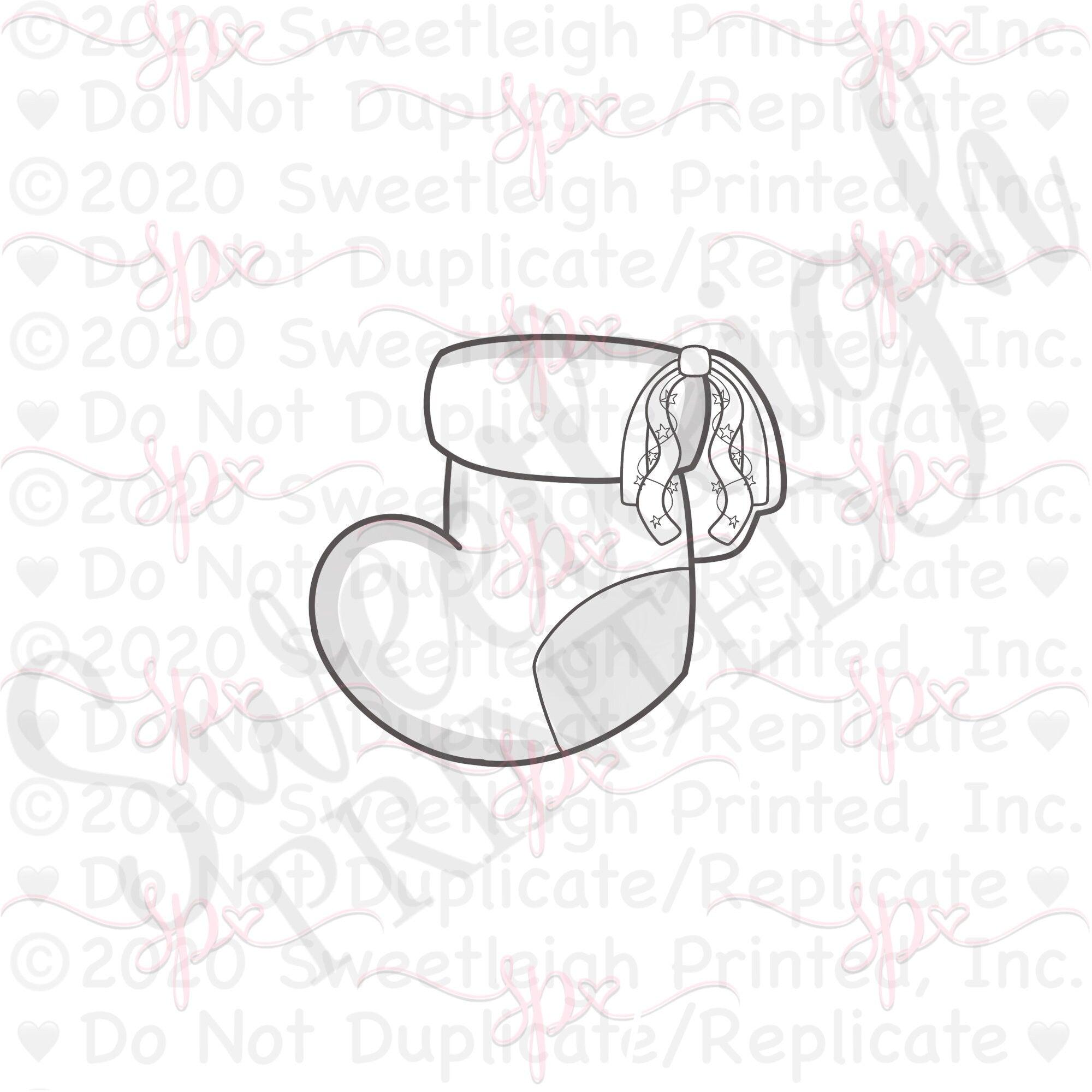 Streamer Stocking 1 Cookie Cutter - Sweetleigh 