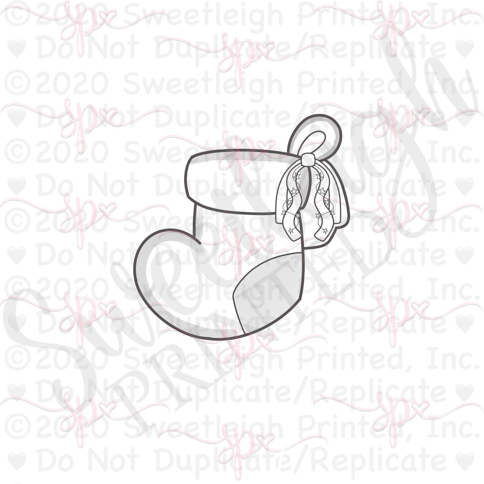 Streamer Stocking 1 with Loop Cookie Cutter - Sweetleigh 