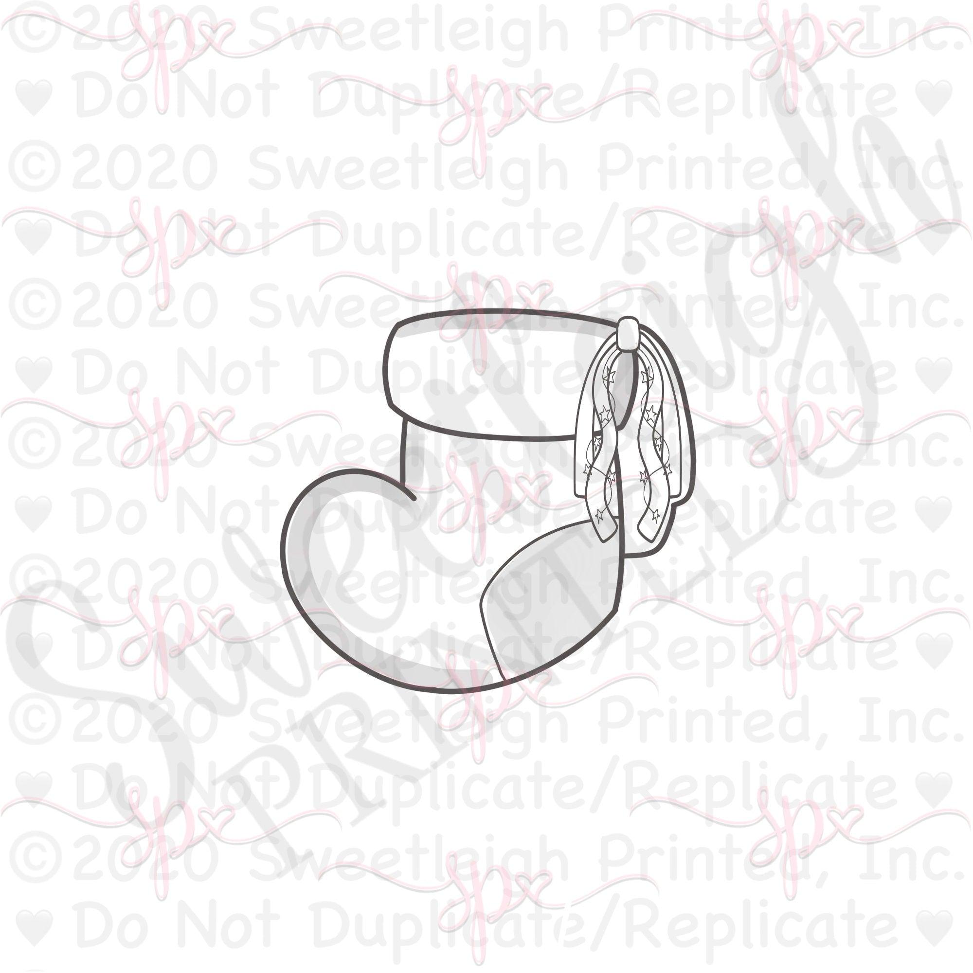 Streamer Stocking 2 Cookie Cutter - Sweetleigh 