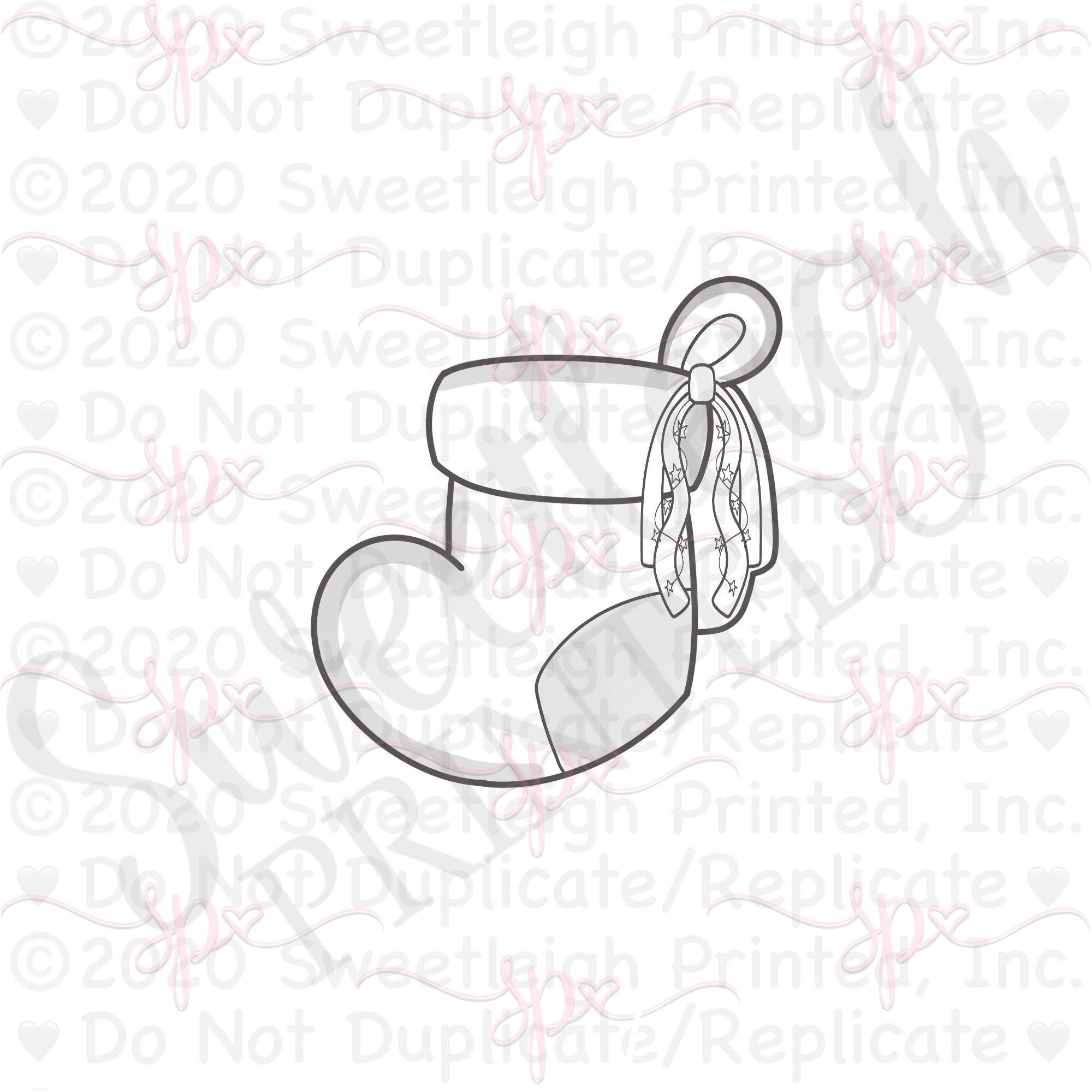 Streamer Stocking 2 with Loop Cookie Cutter - Sweetleigh 