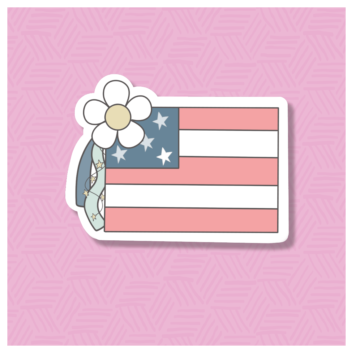 Daisy Streamer Flag Digital Sticker File