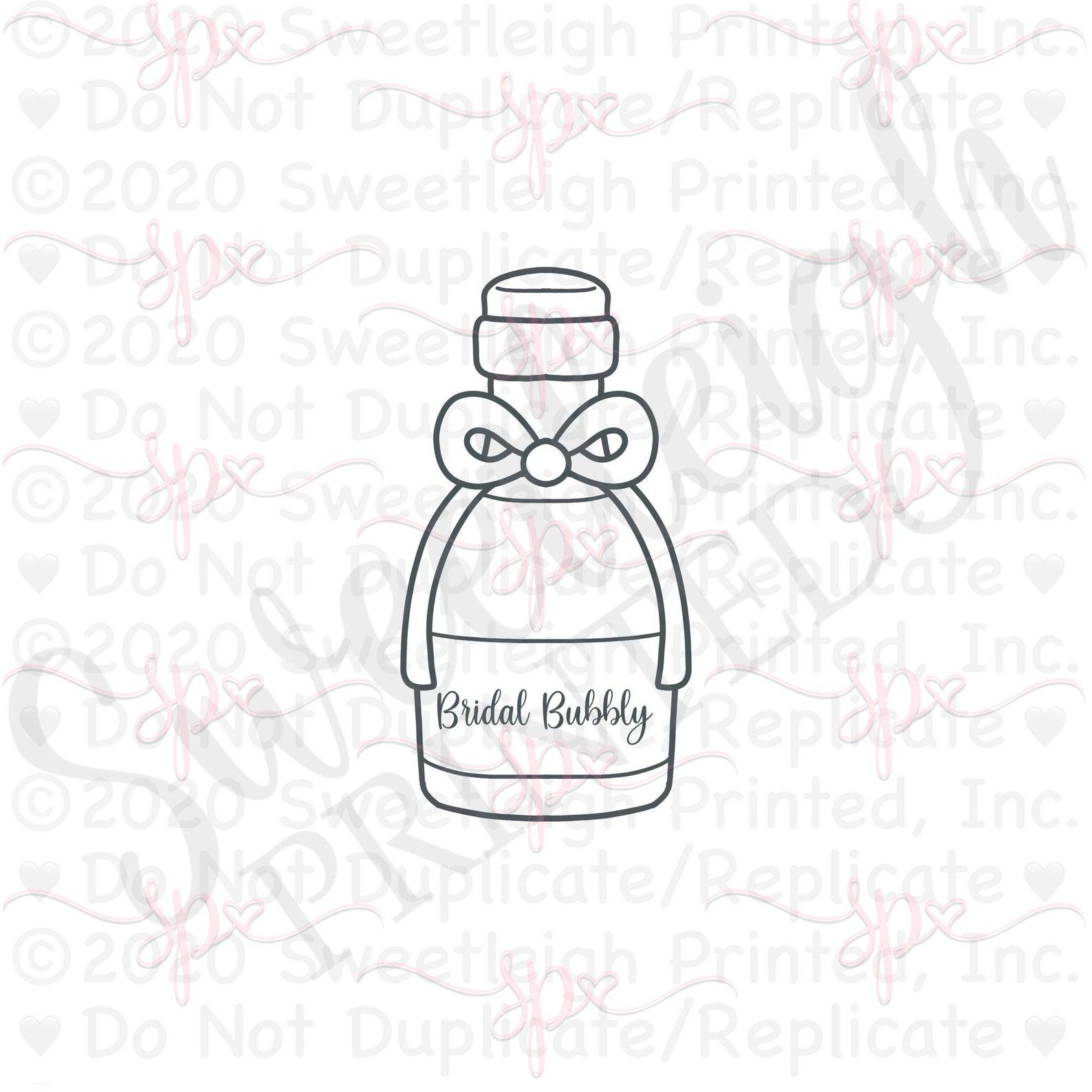 String Tied Bubbly Bottle Cookie Cutter - Sweetleigh 