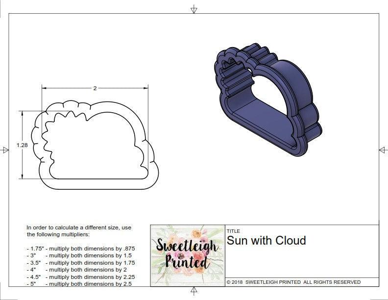Sun with Cloud Cookie Cutter - Sweetleigh 