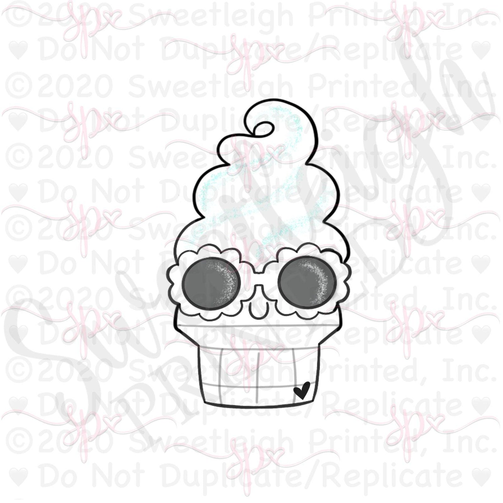 Sunny Soft Serve Cone Cookie Cutter - Sweetleigh 