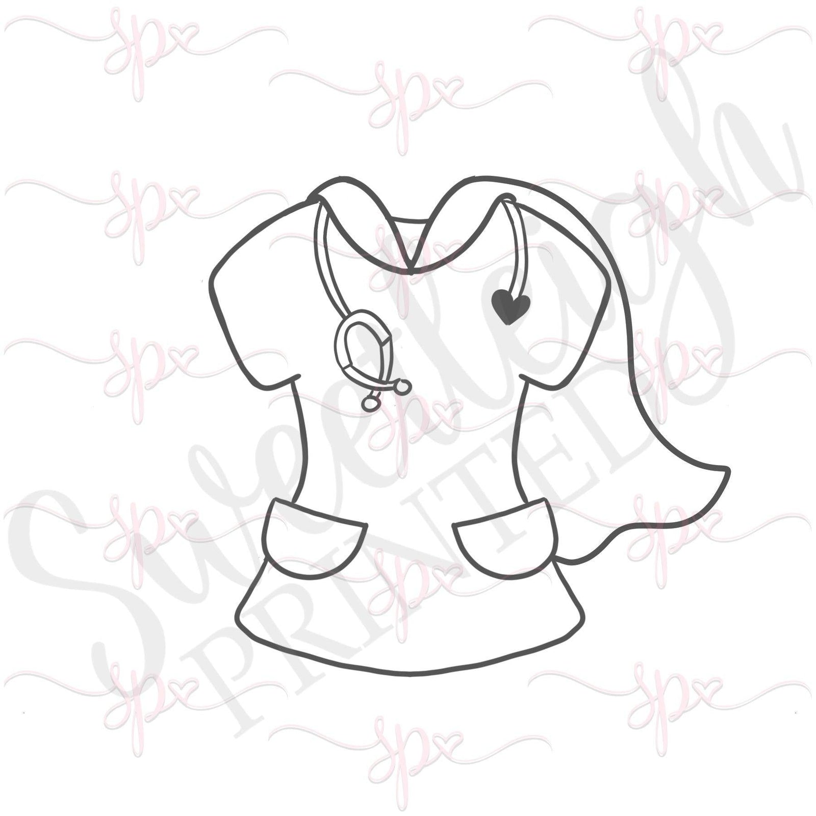Super Hero Nurse Scrubs 2 Cookie Cutter - Sweetleigh 