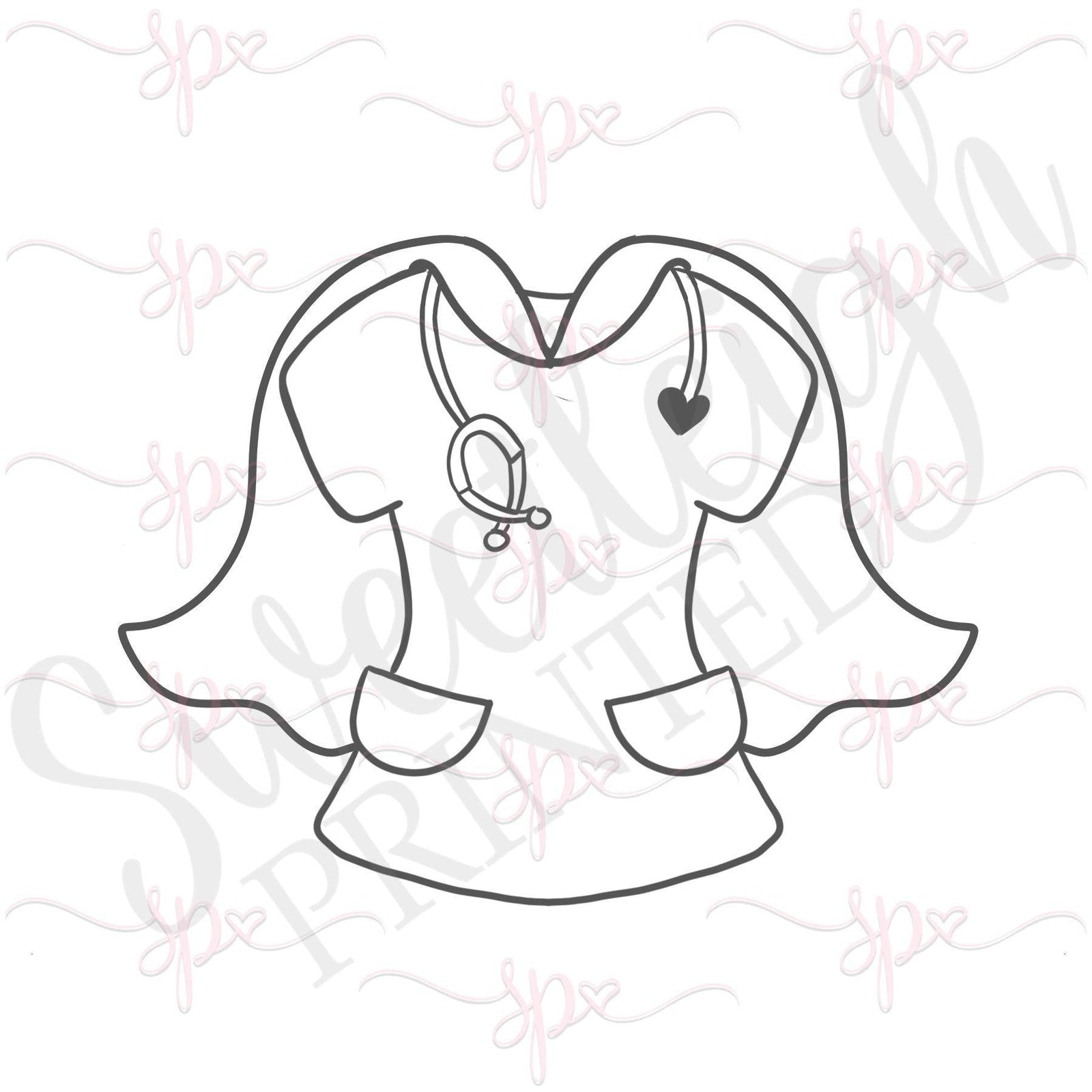 Super Hero Nurse Scrubs Cookie Cutter - Sweetleigh 