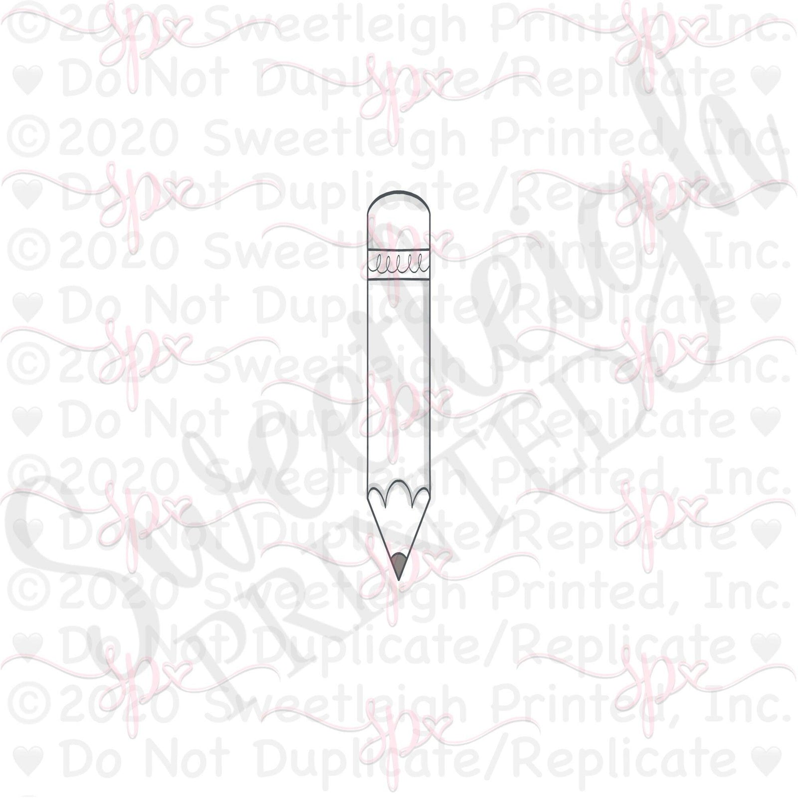 Super Skinny Simple Pencil Cookie Cutter - Sweetleigh 