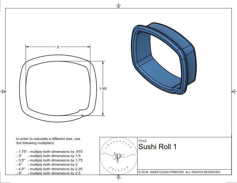 Sushi Roll 1 Cookie Cutter - Sweetleigh 