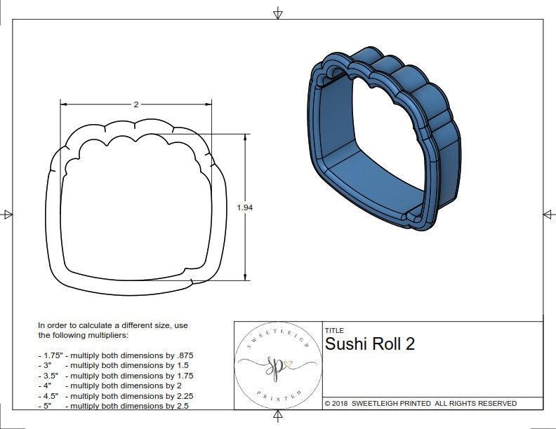 Sushi Roll 2 Cookie Cutter - Sweetleigh 