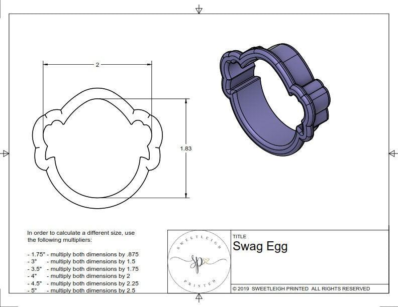 Swag Egg Cookie Cutter - Sweetleigh 