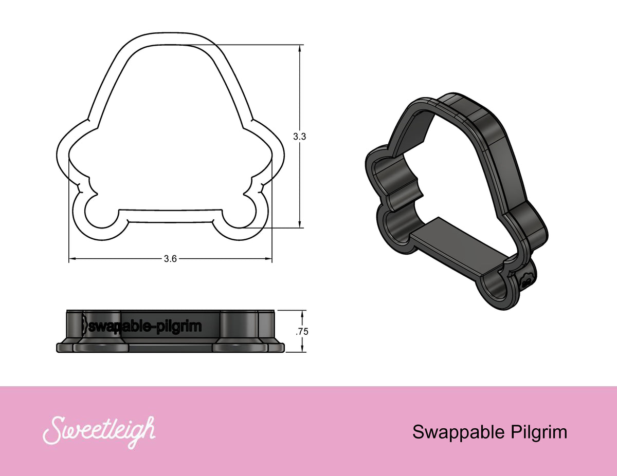 Sweetleigh Swappable Pilgrim Cookie Cutter