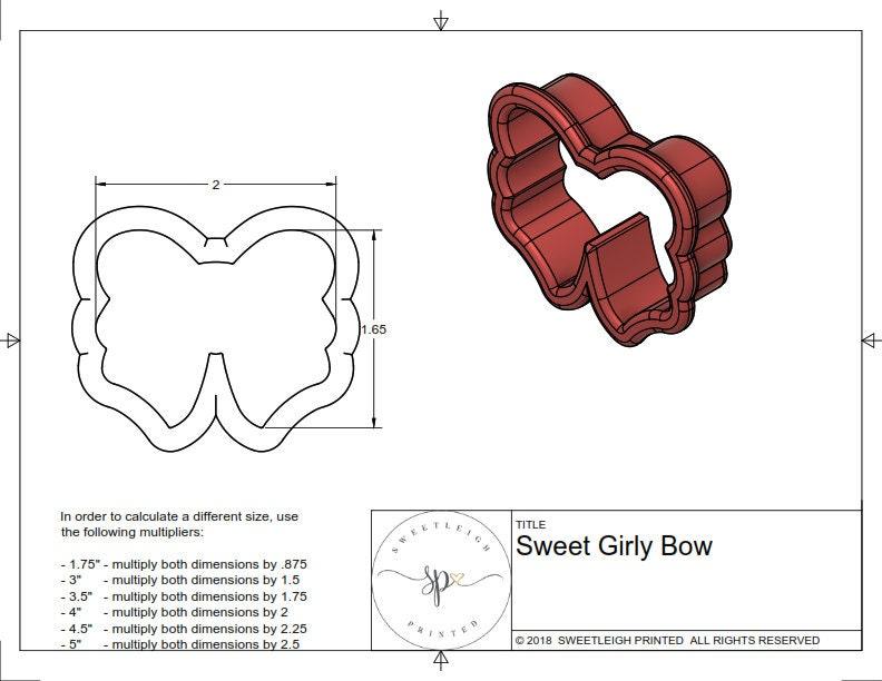 Sweet Girly Bow Cookie Cutter - Sweetleigh 