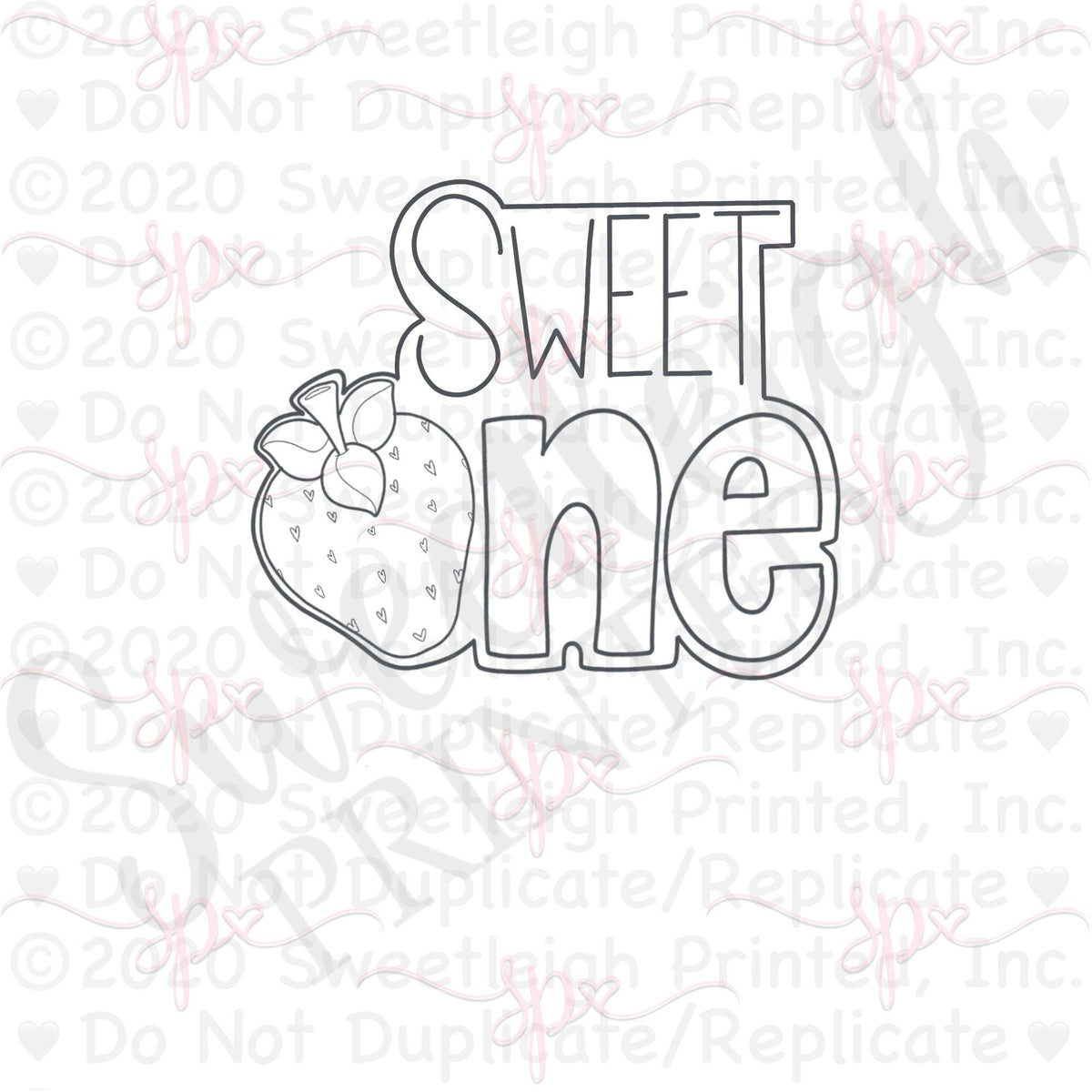 Sweet One Strawberry Plaque Cookie Cutter - Sweetleigh 