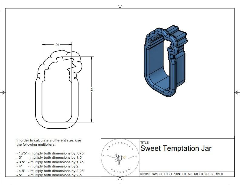 Sweet Temptation Jar Cookie Cutter - Sweetleigh 