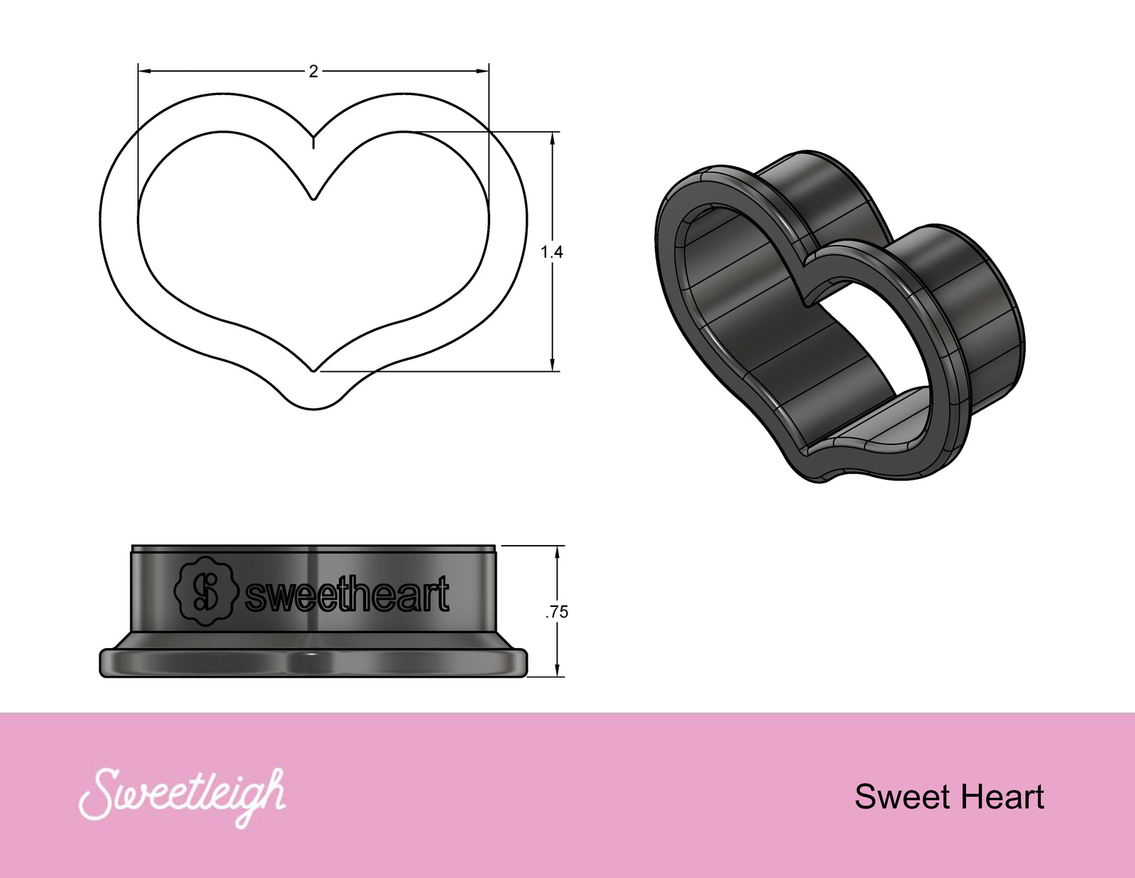 Sweet Heart Cookie Cutter - Sweetleigh 