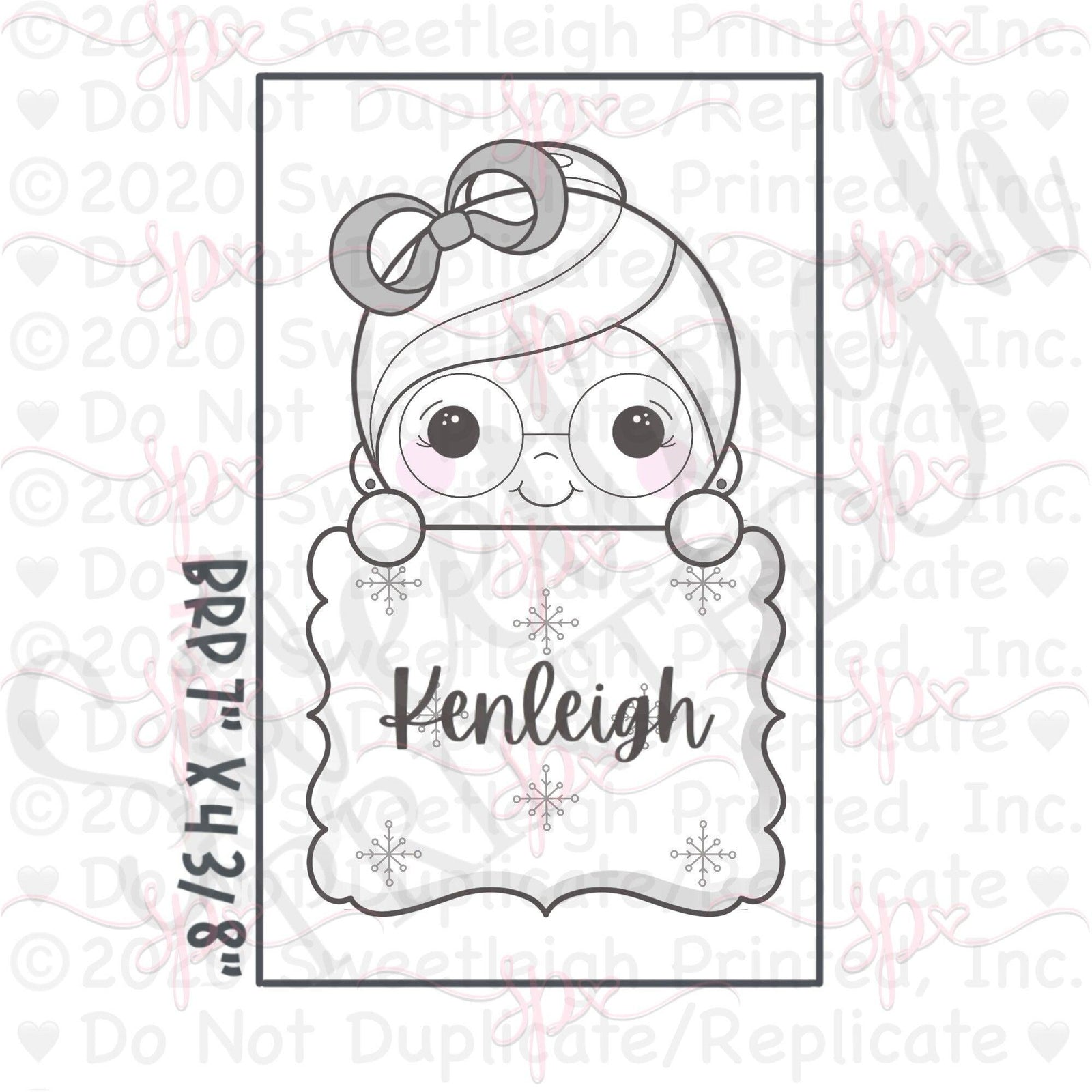 Sweetleigh Swappable Girly Mrs. Claus Face Cookie Cutter - Sweetleigh 