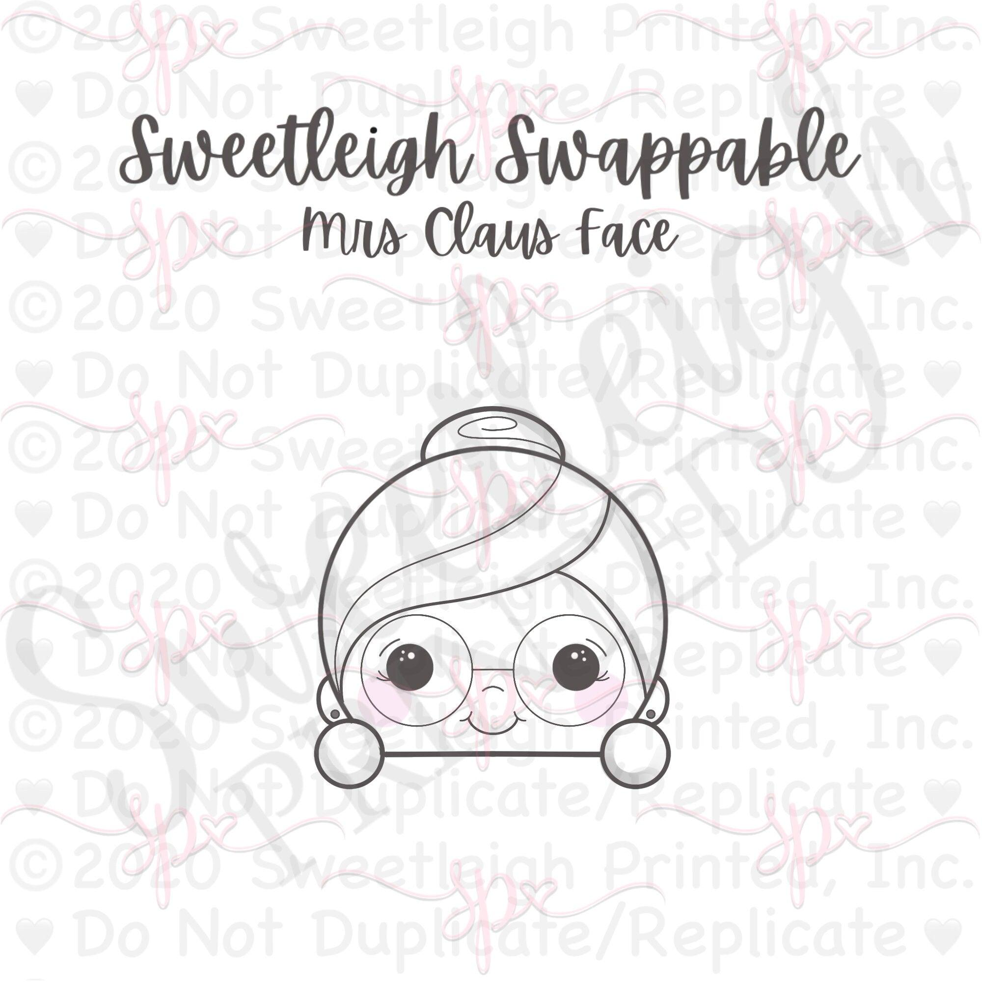 Sweetleigh Swappable Mrs. Claus Face Cookie Cutter - Sweetleigh 