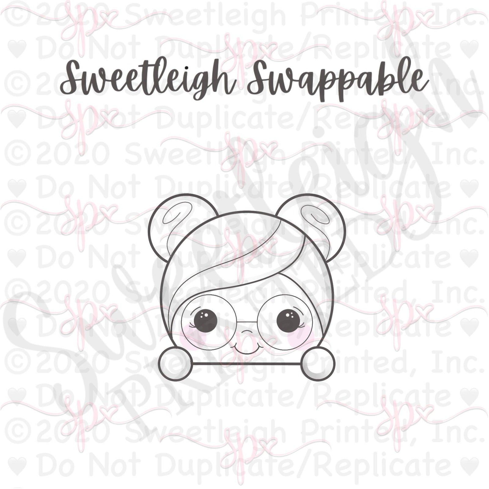 Sweetleigh Swappable Teddy Face Cookie Cutter - Sweetleigh 