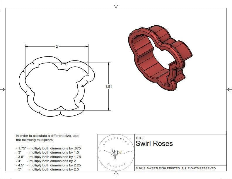 Swirl Roses Cookie Cutter - Sweetleigh 