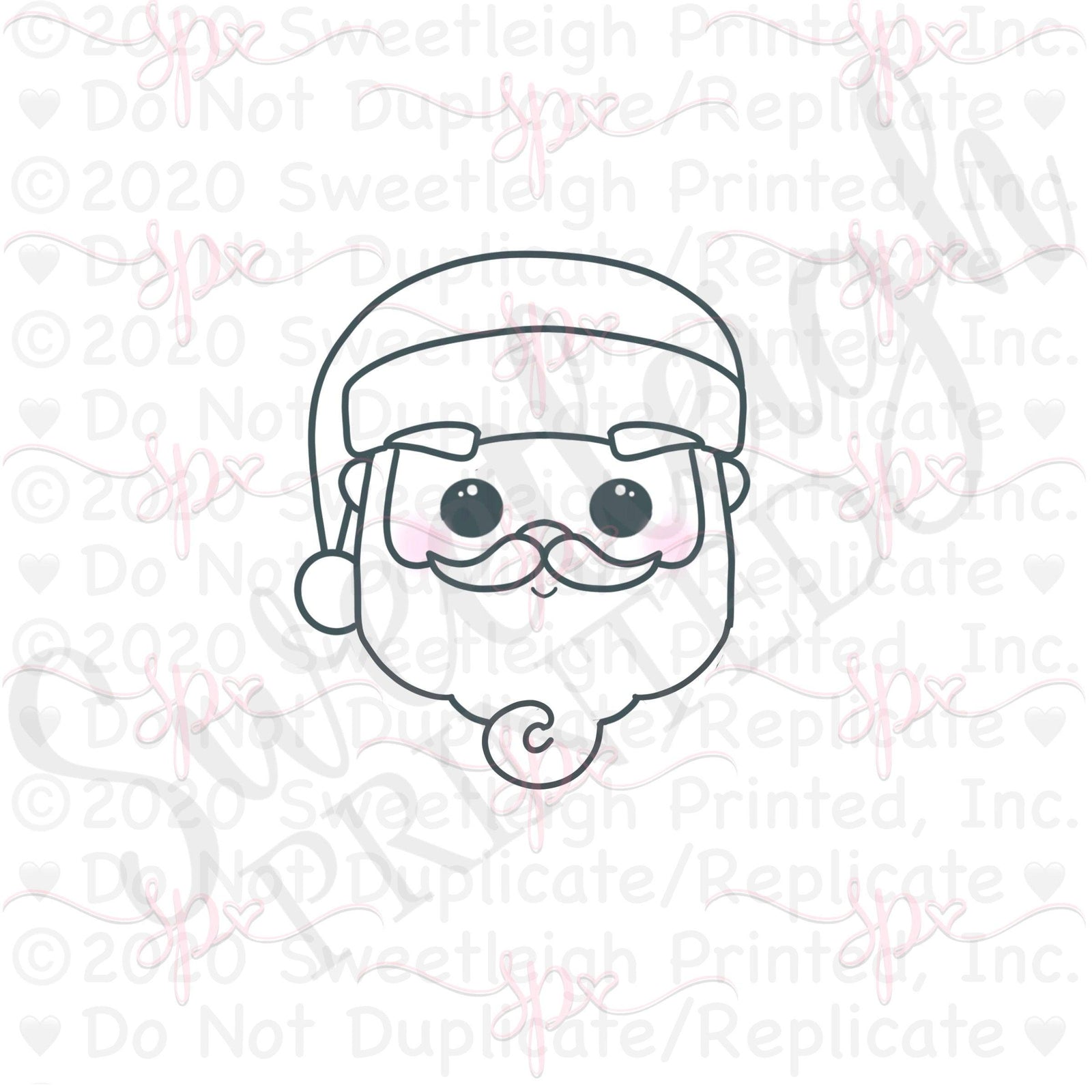 Swirly Santa Face Cookie Cutter - Sweetleigh 