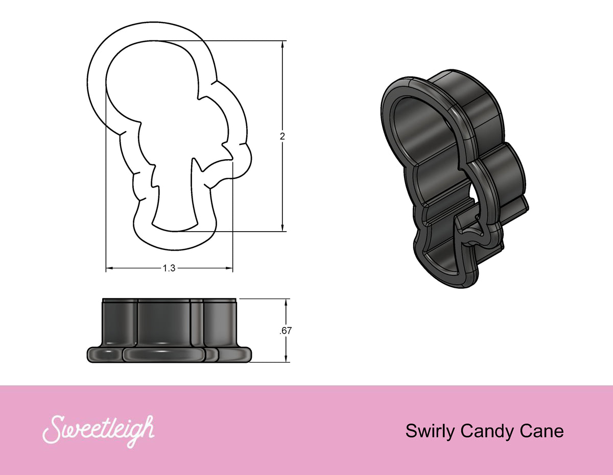 Swirly Candy Cane Cookie Cutter