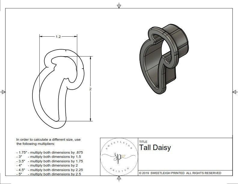 Tall Daisy Cookie Cutter - Sweetleigh 