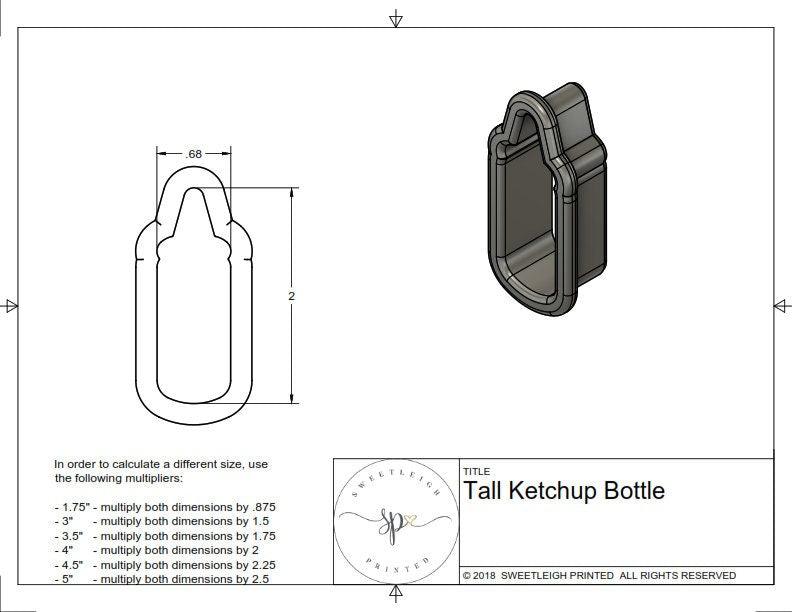 Tall Ketchup Cookie Cutter - Sweetleigh 
