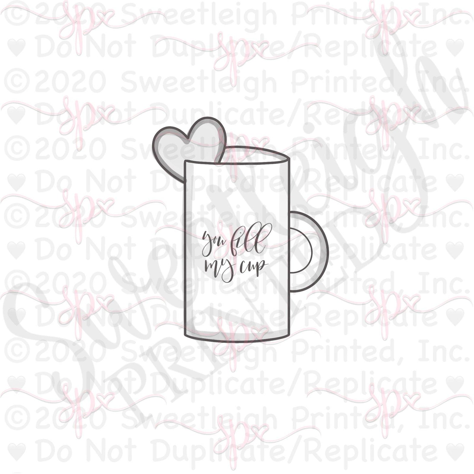 Tall Love Mug Cookie Cutter - Sweetleigh 