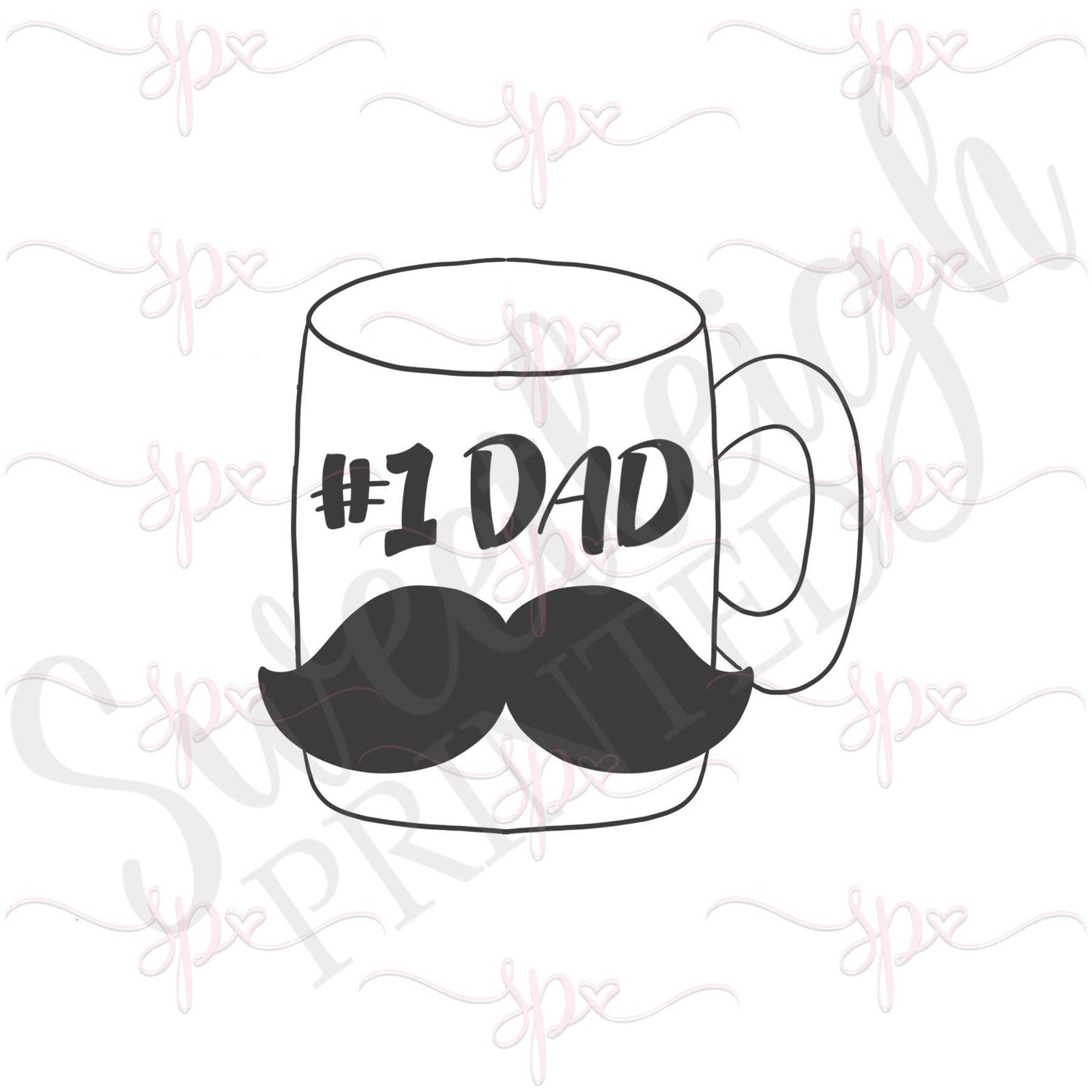 Tall Mug with Mustache Cookie Cutter - Sweetleigh 